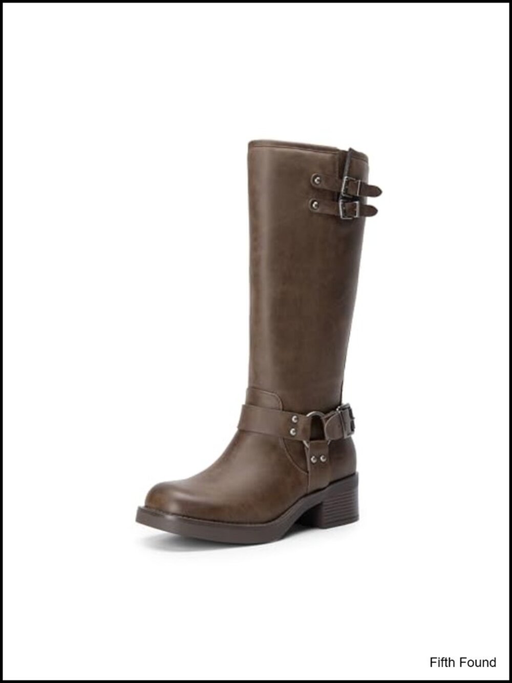 DREAM PAIRS Women's Moto Knee High Boots, Square Toe, Block Heel